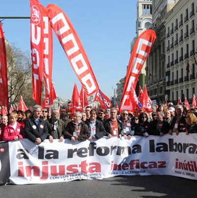 Noticia de Politica 24h: Cerca de dos millones de personas en todo el pas dicen NO a la reforma laboral del Gobierno