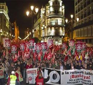 Noticia de Politica 24h: El PA acude a las manifestaciones contra la Reforma Laboral y los recortes sociales y laborales