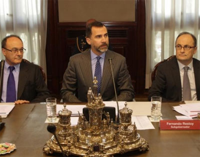 Noticia de Politica 24h: El Príncipe de Asturias presidió la reunión informativa con el Consejo de Gobierno del Banco de España